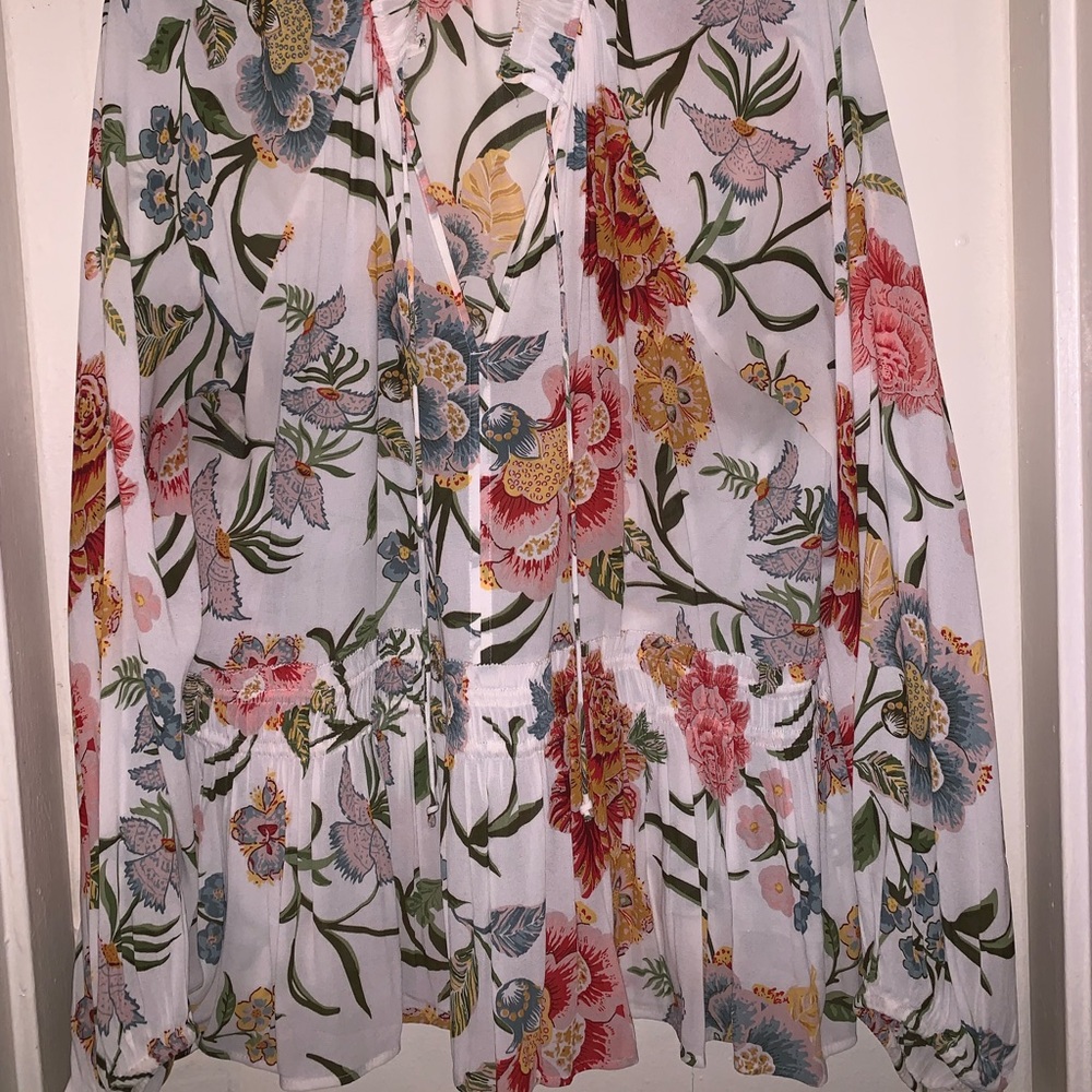 Loft Floral Peplum Blouse